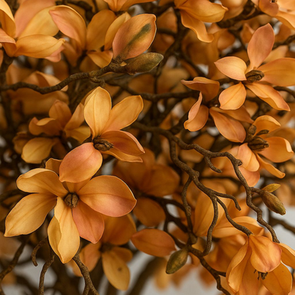 Magnolienbaum in Beige im glänzend weißen Topf – Neu eingetroffen
